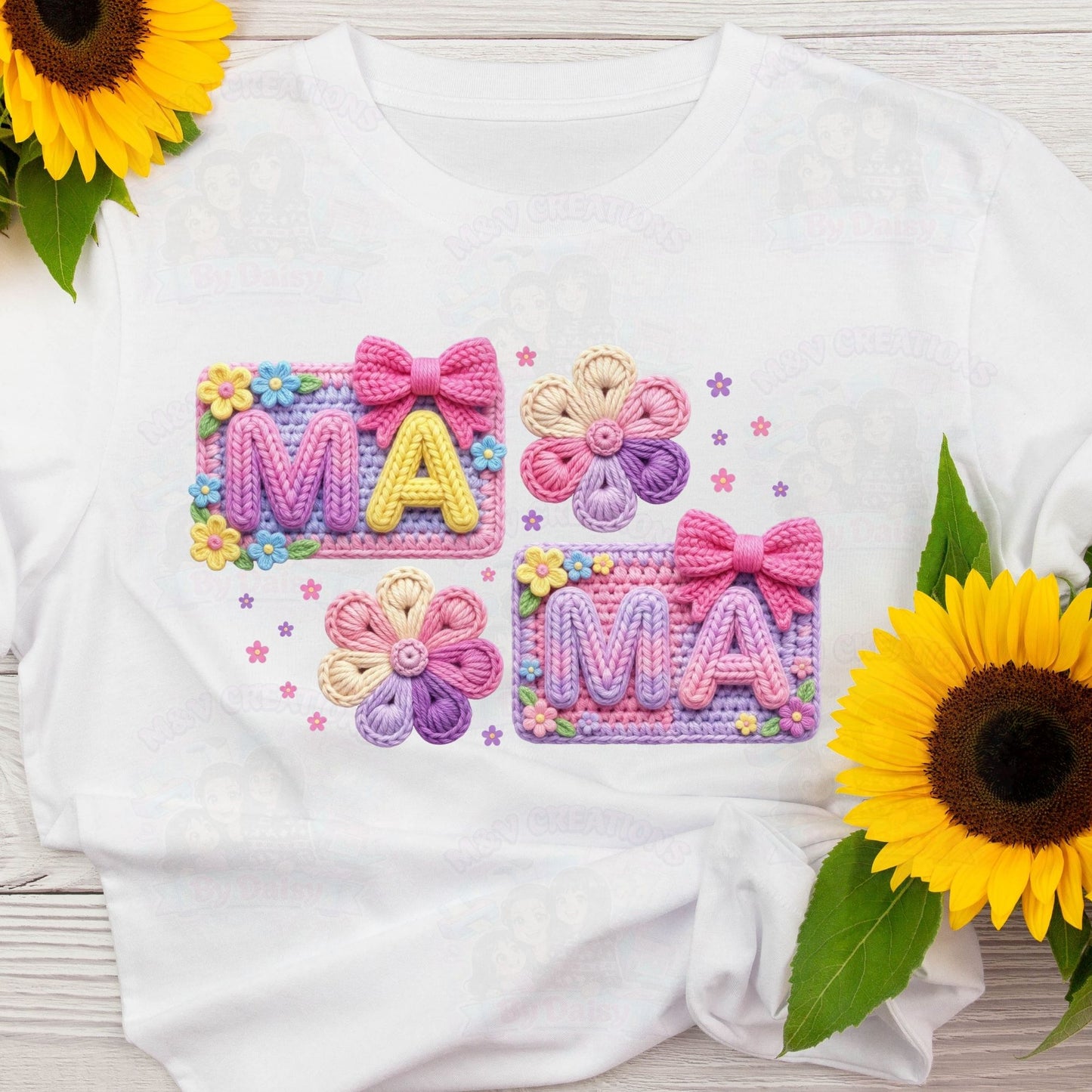 Faux Embroidery Ma MA DTF Transfer
