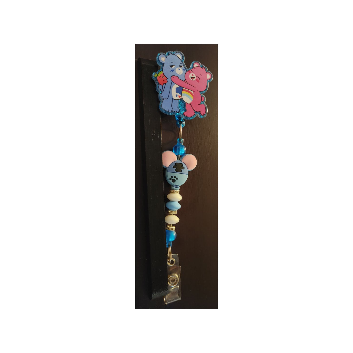 #130 Care bears Acrylic Retractable Beaded Badge Reels