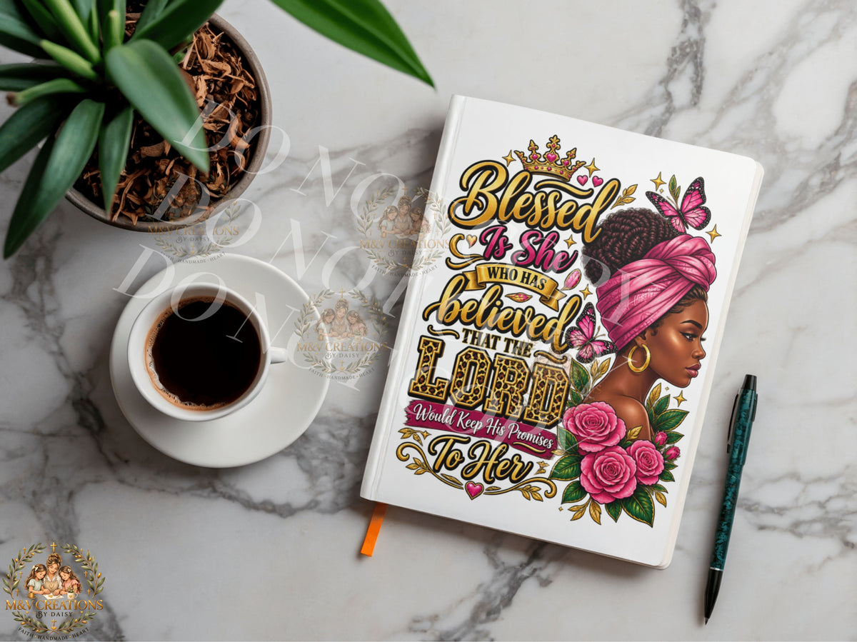 Blessed is She who has believed Journal Decal