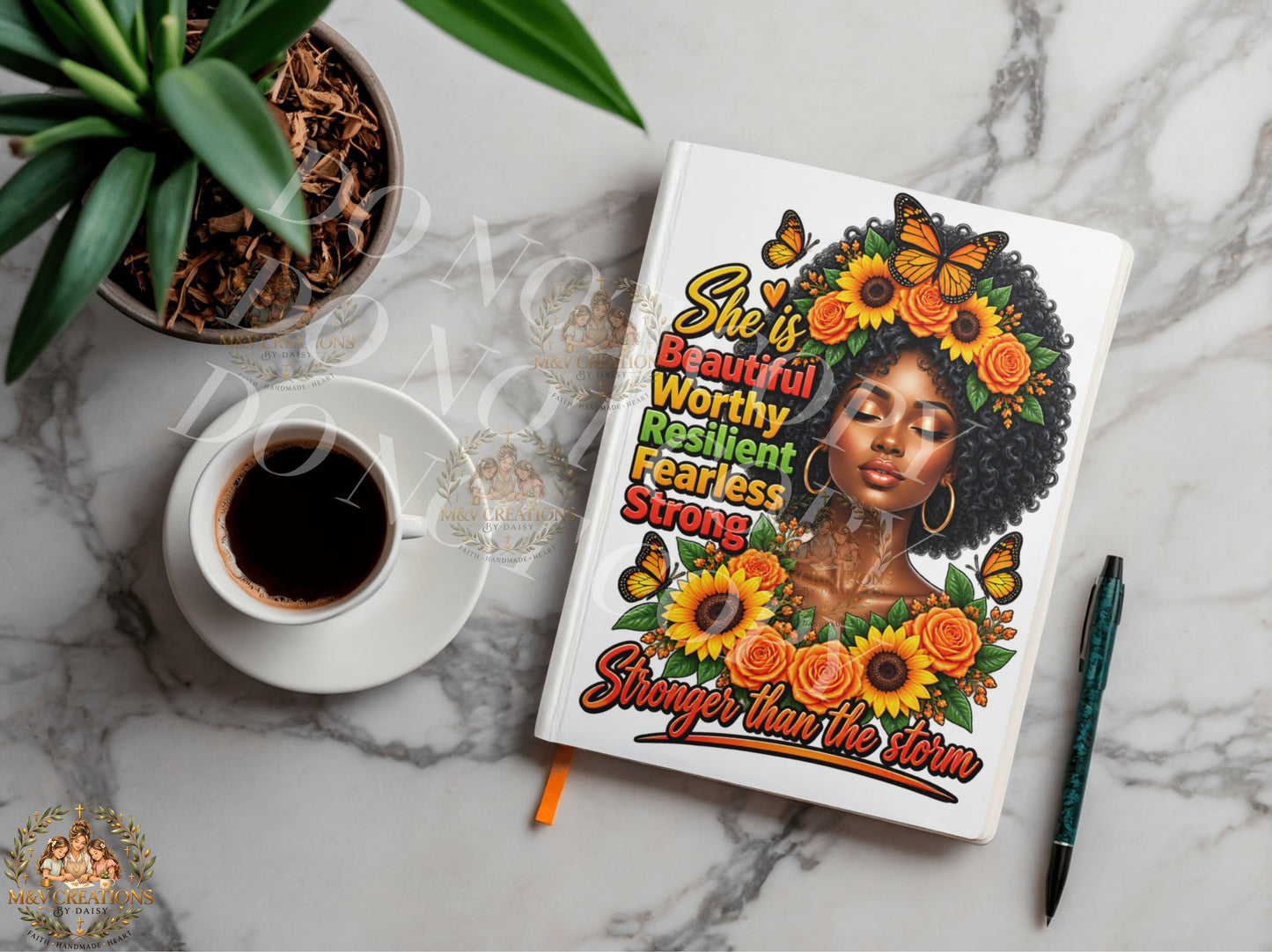 SHE IS BEAUTIFUL WORTHY Journal Decal