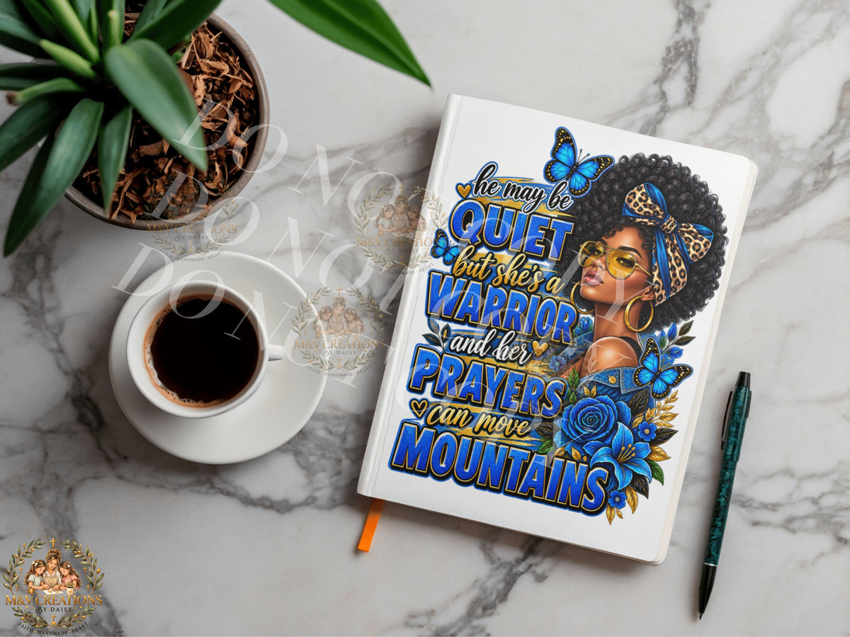 HE MAY BE QUIET BUT SHE'S A WARRIOR Journal Decal