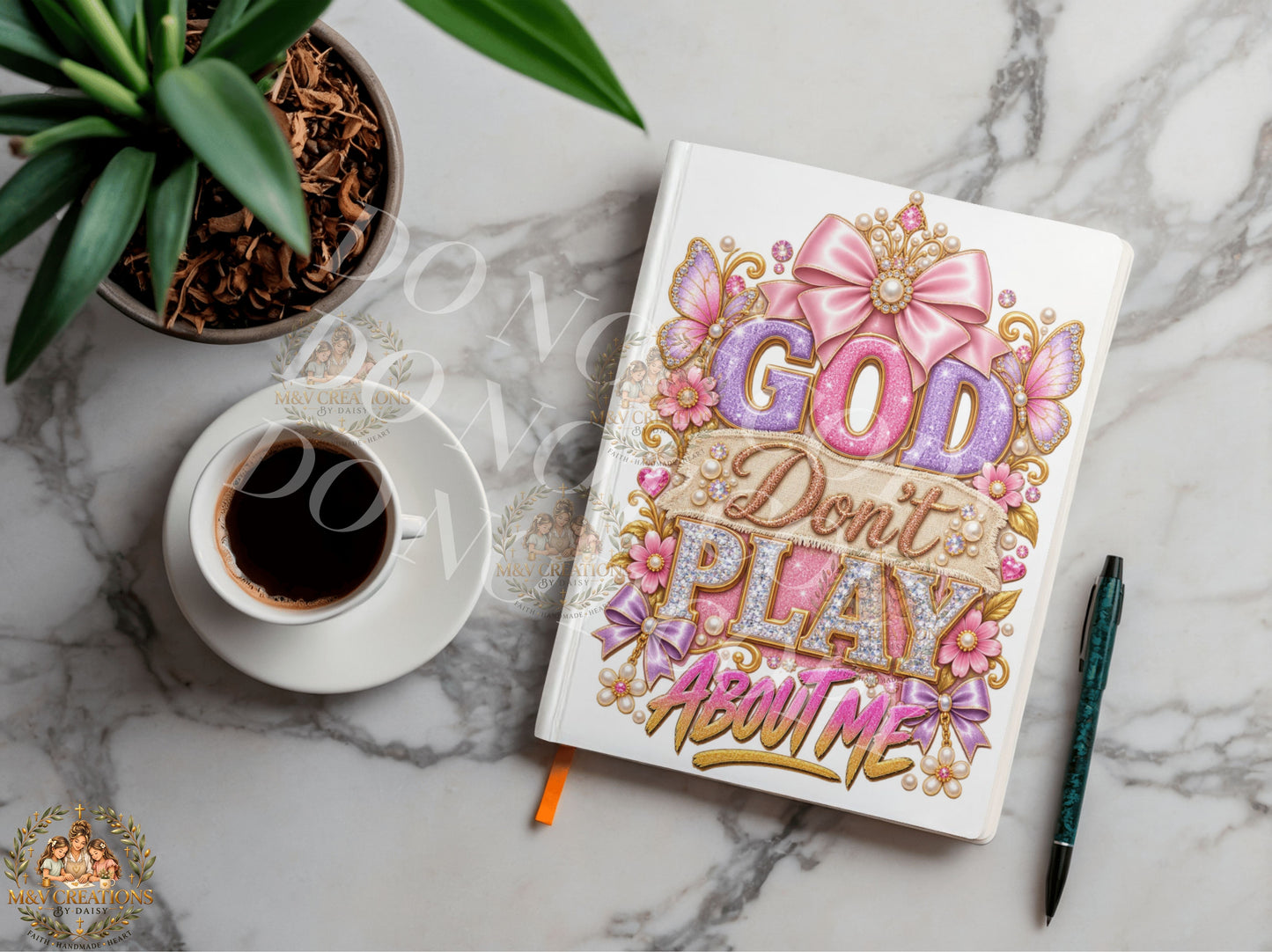 GOD DON'T PLAY ABOUT ME (PINK AND PURPLE)Journal Decal