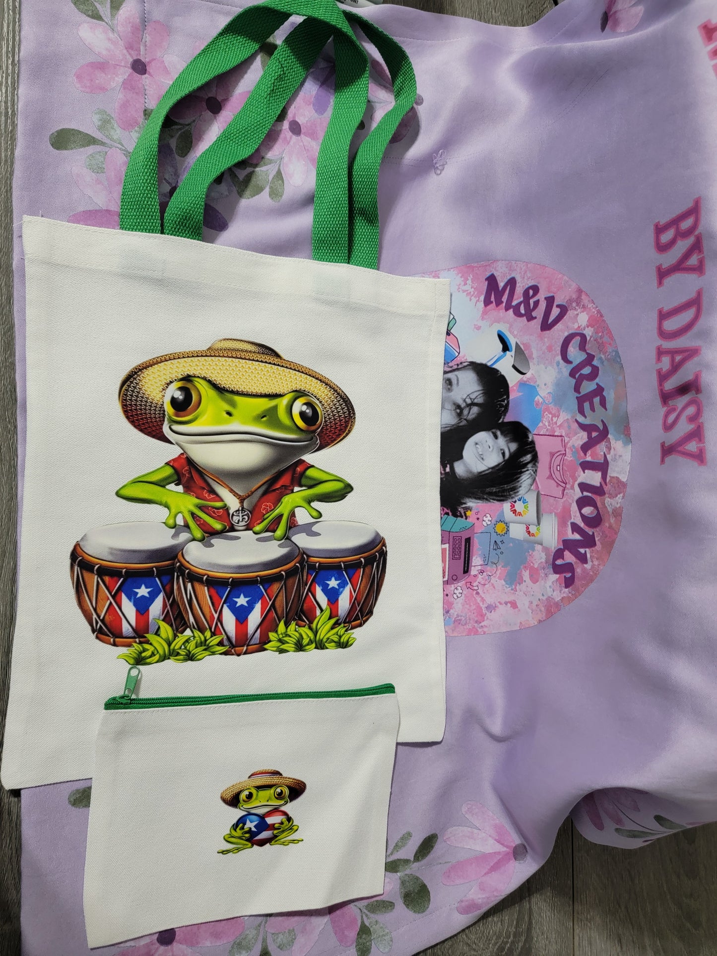 Custom Tote Bags w/ make up bag