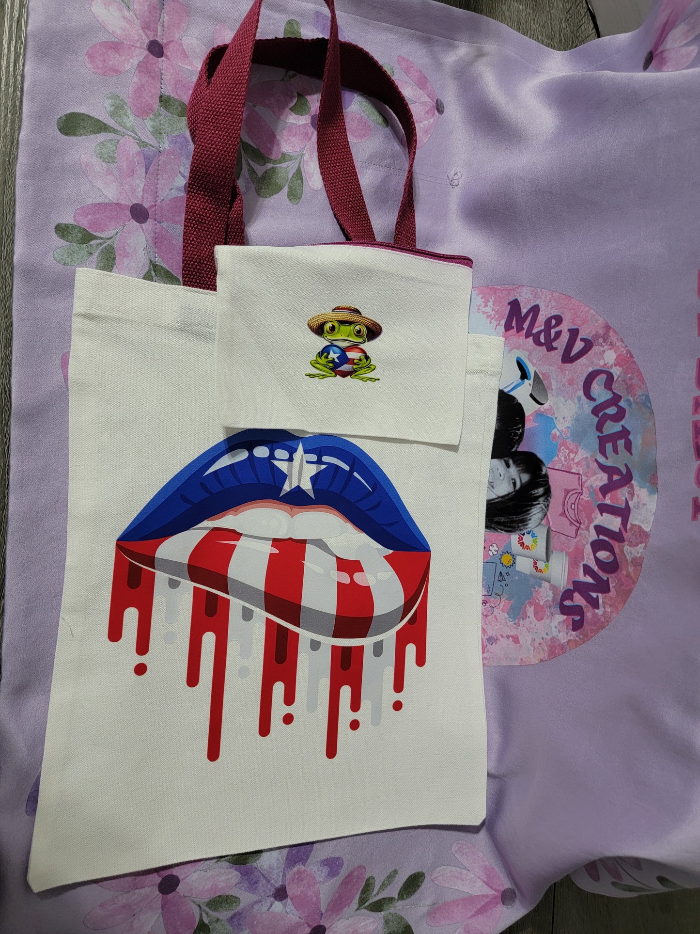 Custom Tote Bags w/ make up bag