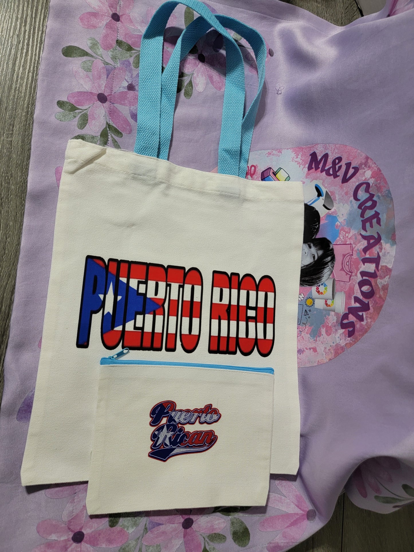 Custom Tote Bags w/ make up bag