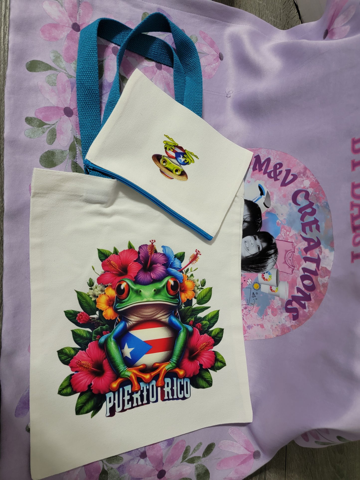 Custom Tote Bags w/ make up bag