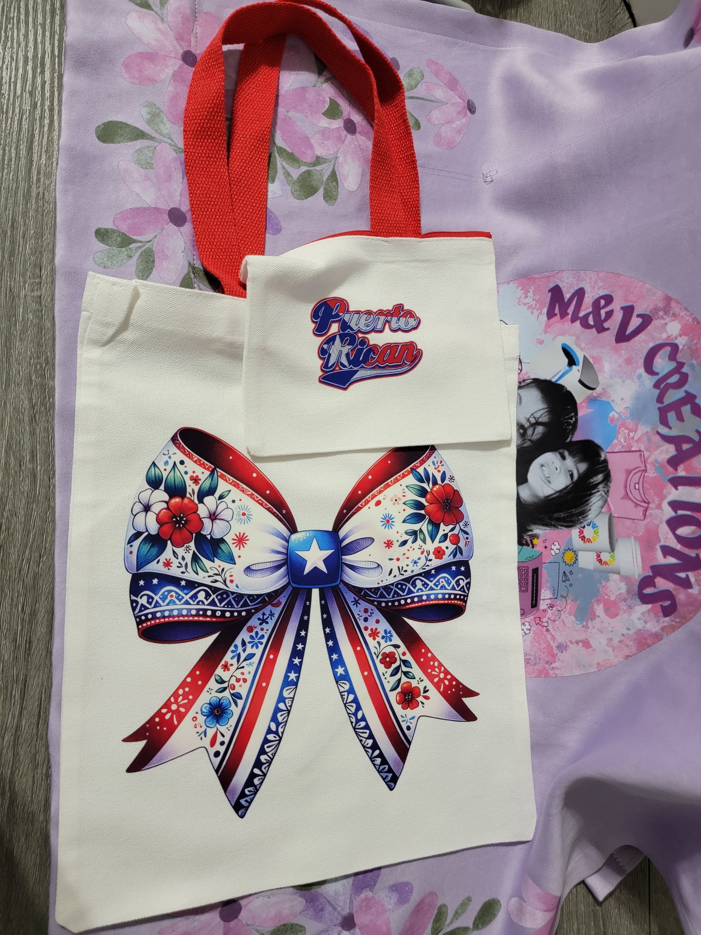 Custom Tote Bags w/ make up bag