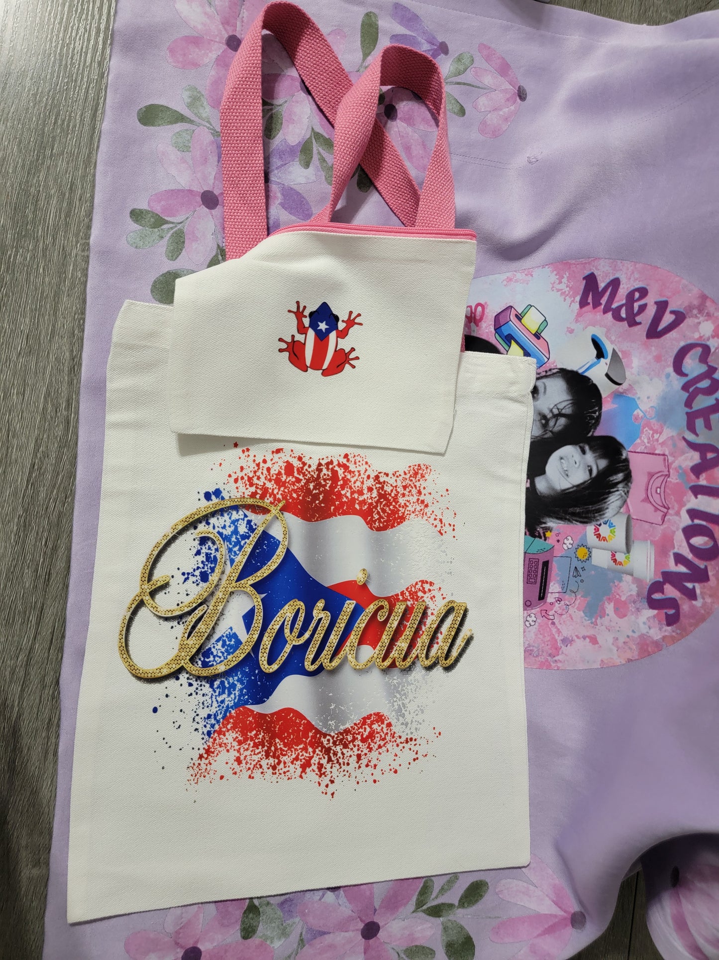 Custom Tote Bags w/ make up bag