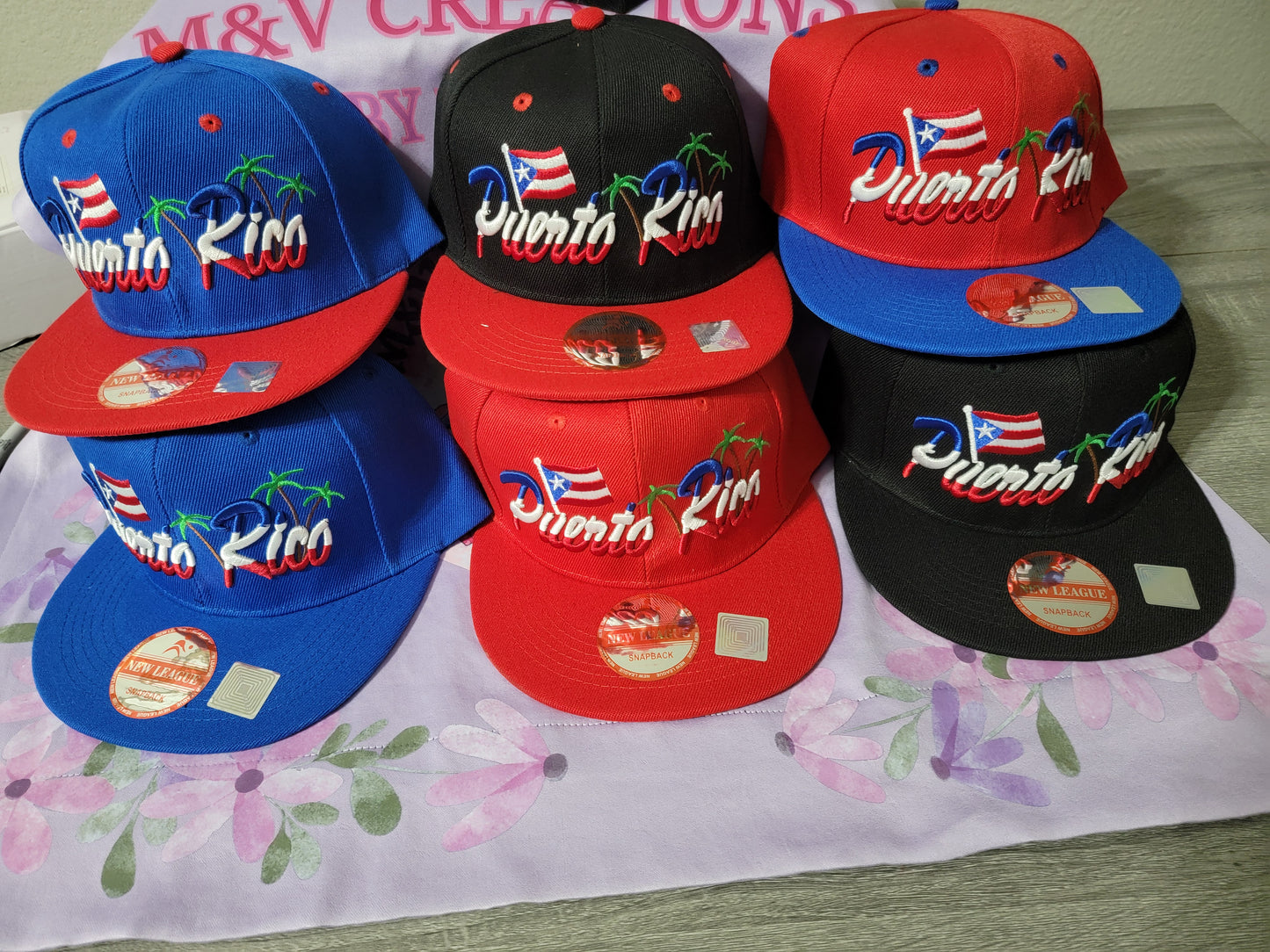 Puerto Rico Embroidered Caps