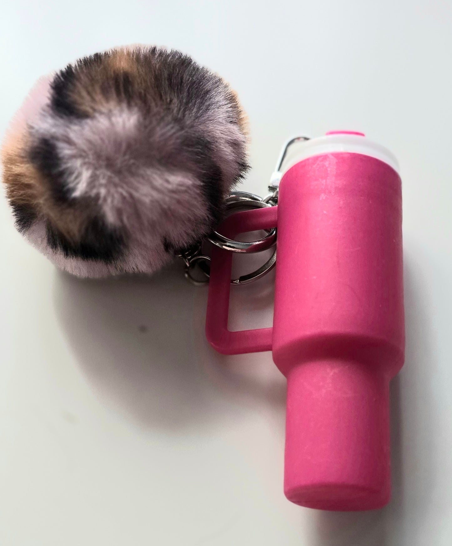 Mini Tumbler Keychain with Pompom