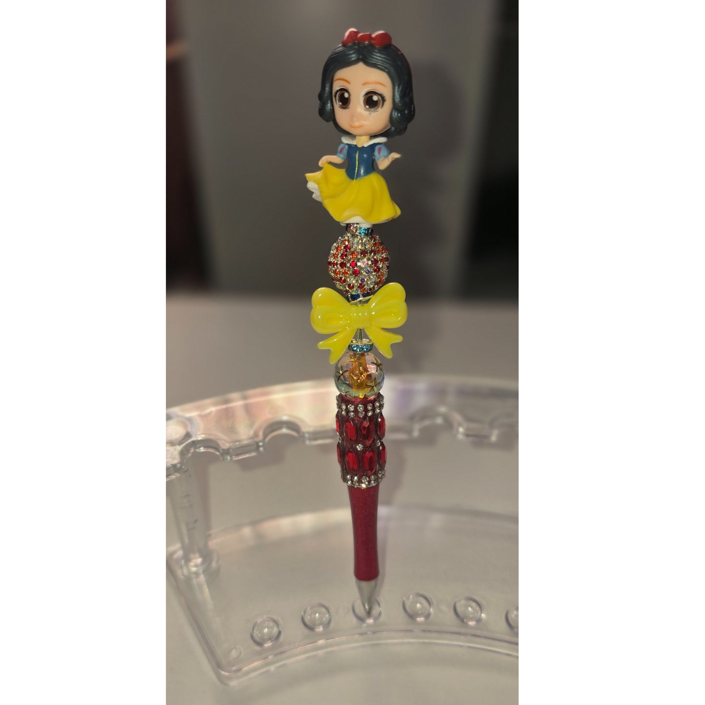 #100- Snow White Princess Blinged Beaded Pen