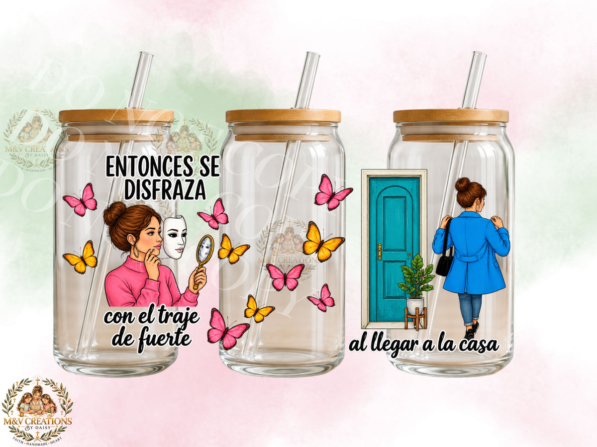 Entonces se disfrasa con el Traje de Fuerte UVDTF CUP WRAP