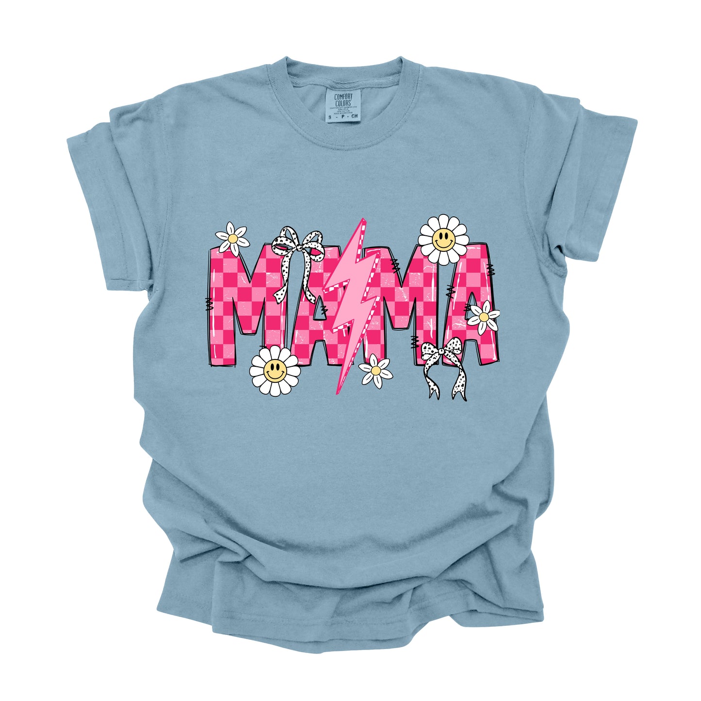 Retro-Mama-Pink--Checkered (DTF Transfer )