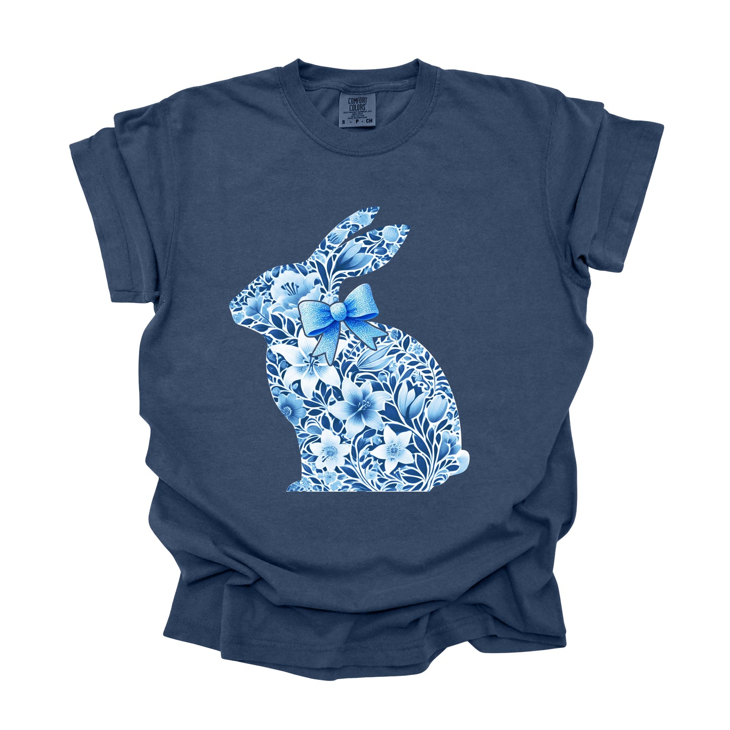 Rabbit Blue Floral (DTF Transfer )