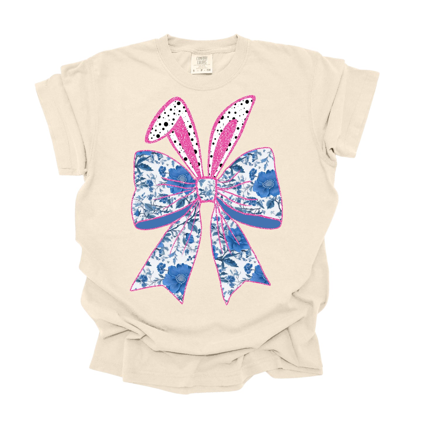 Easter Blue Floral Bow (DTF Transfer )
