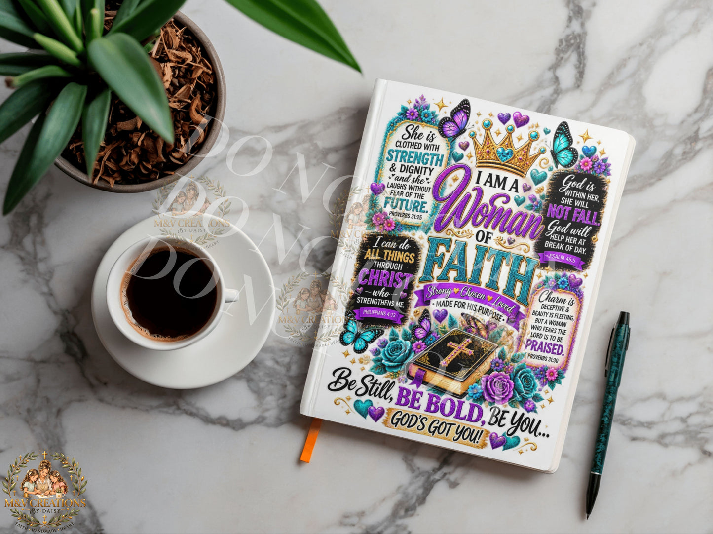 I AM A WOMAN OF FAITH Journal Decal
