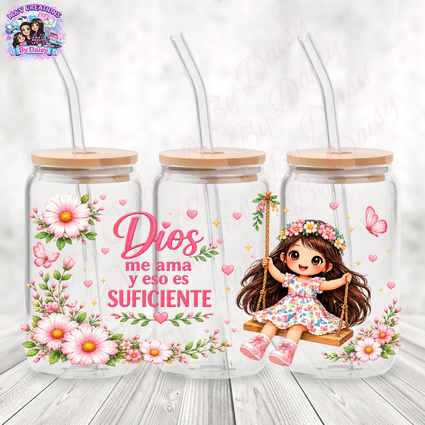 Dios Me Ama Y Eso Es Suficiente - UV DTF Cup Wrap