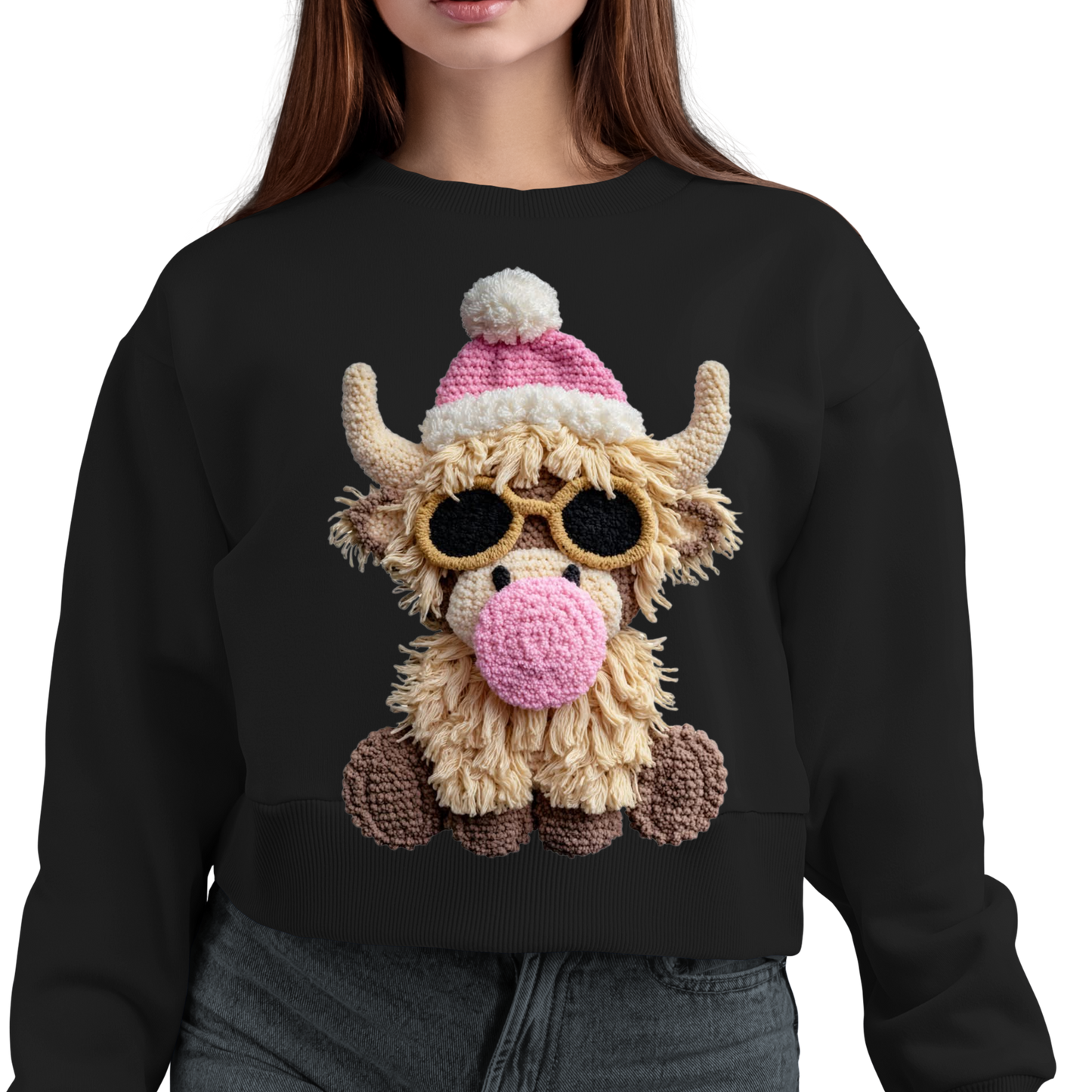 Christmas Highland Cow blow bubble