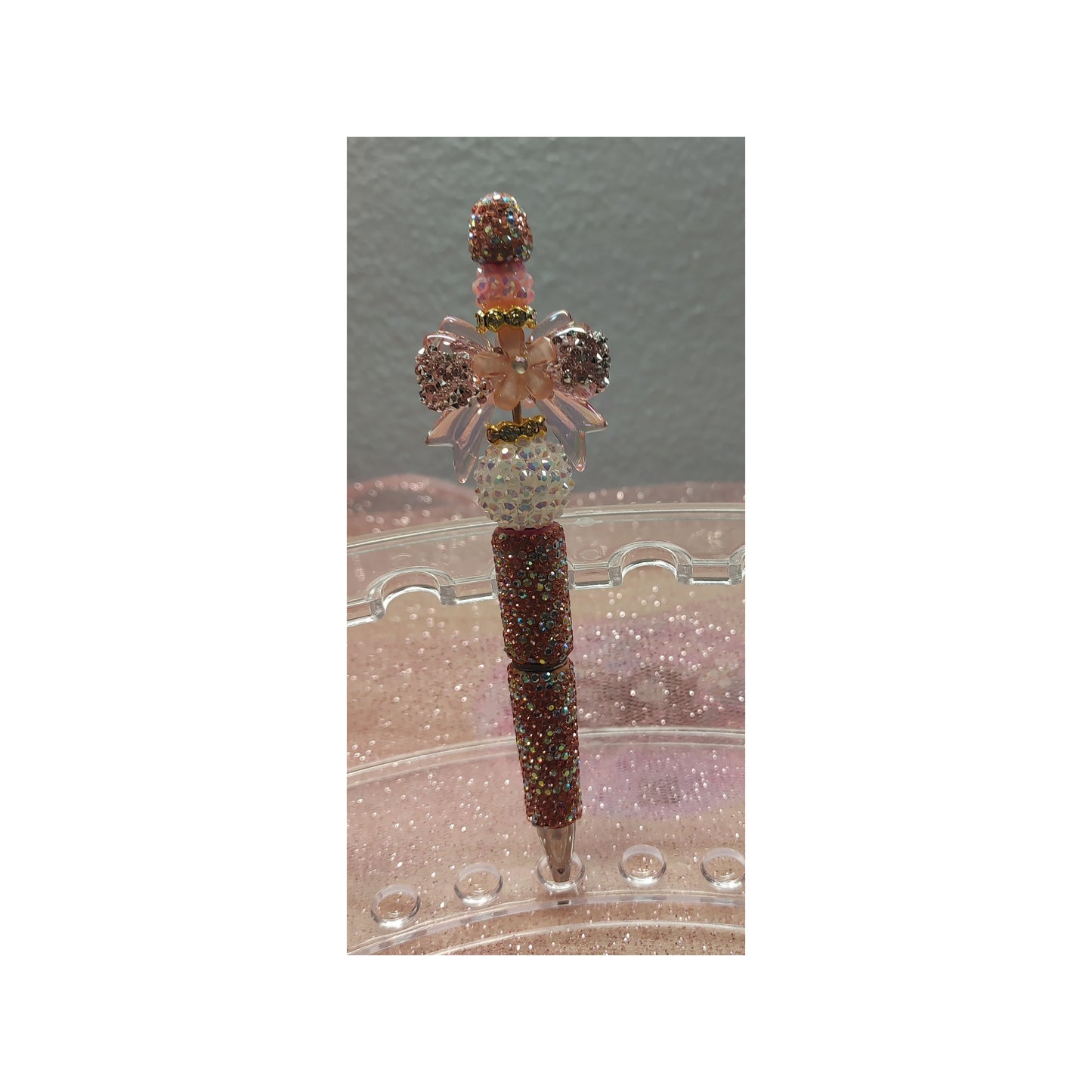 #97 Blinged Rhinestone on Light Pink Rhinestone Beaded Pen