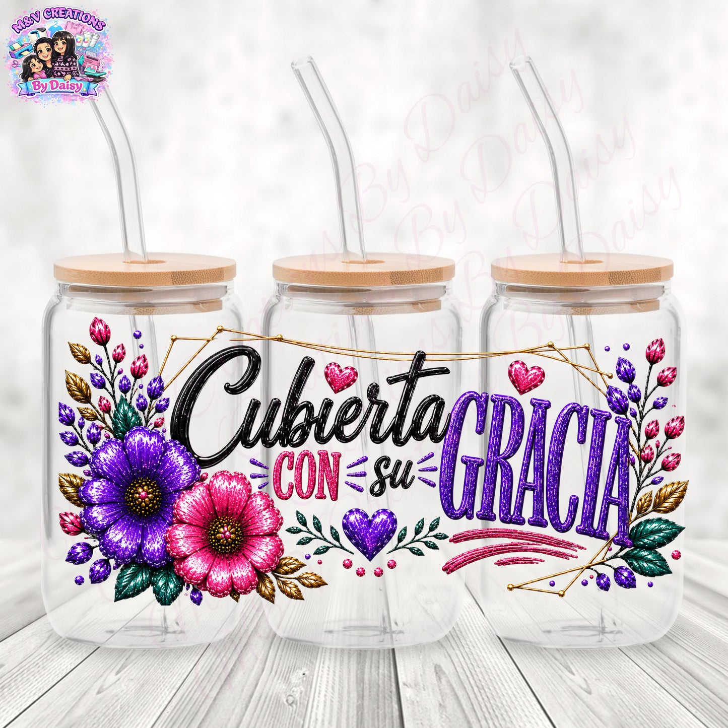 Cubierta Con Su Gracia - UV DTF Cup Wrap