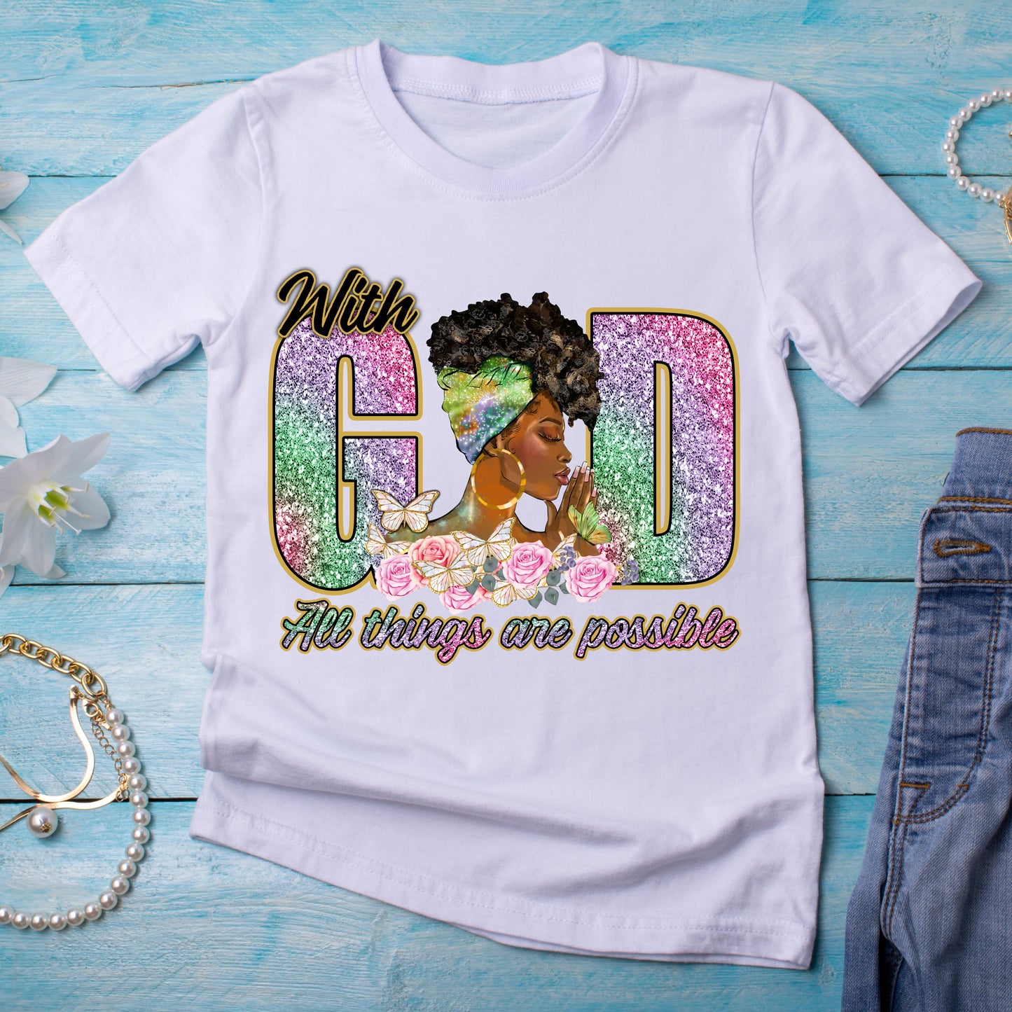Black-Woman-Pray-Religious-God DTF Transfer