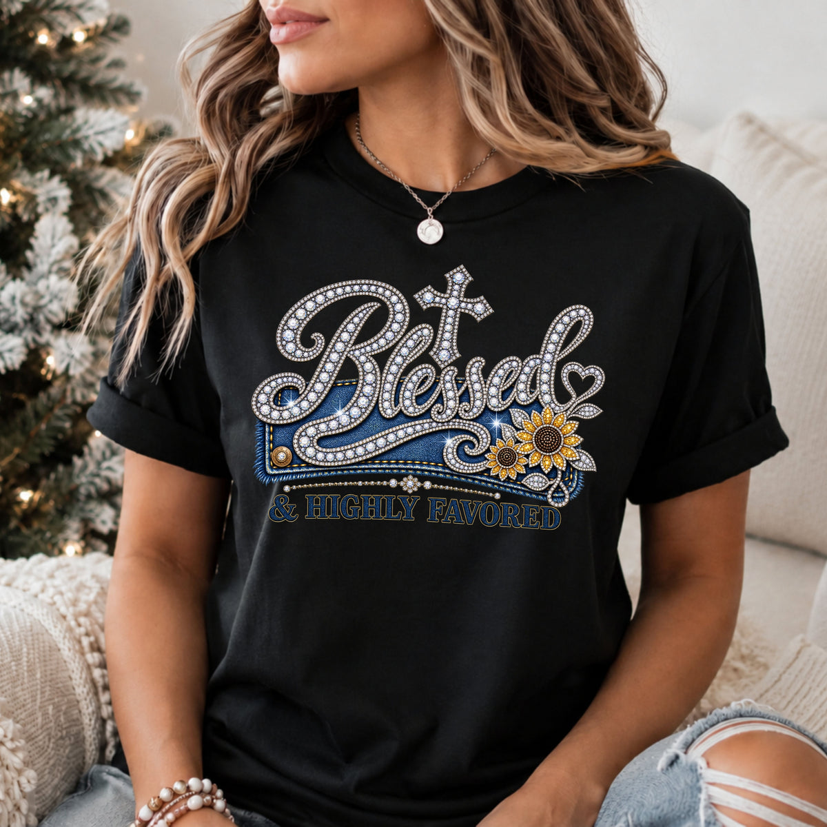 Cross Blessed bling shirt
