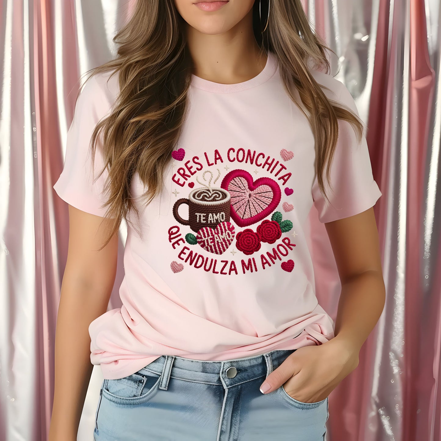 Faux Yarn Eres La Conchita que endulza mi amor DTF Transfer ONLY