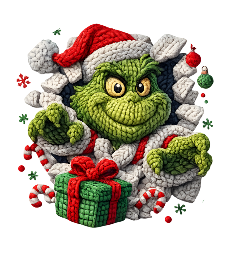 Ornament Decal #29 Faux Yarn Grinch