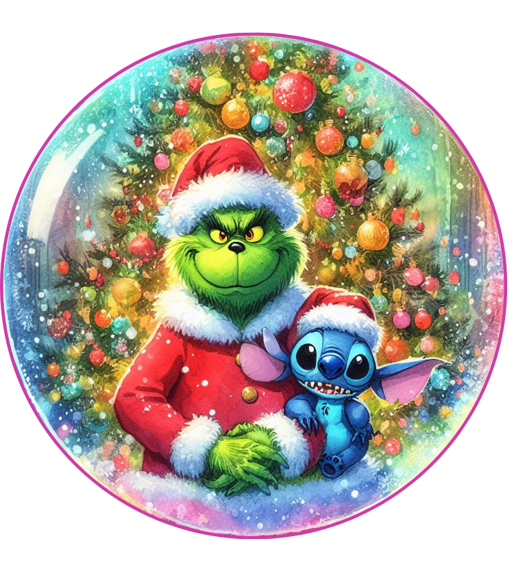 Ornament Decal #37 Stitch & Grinch