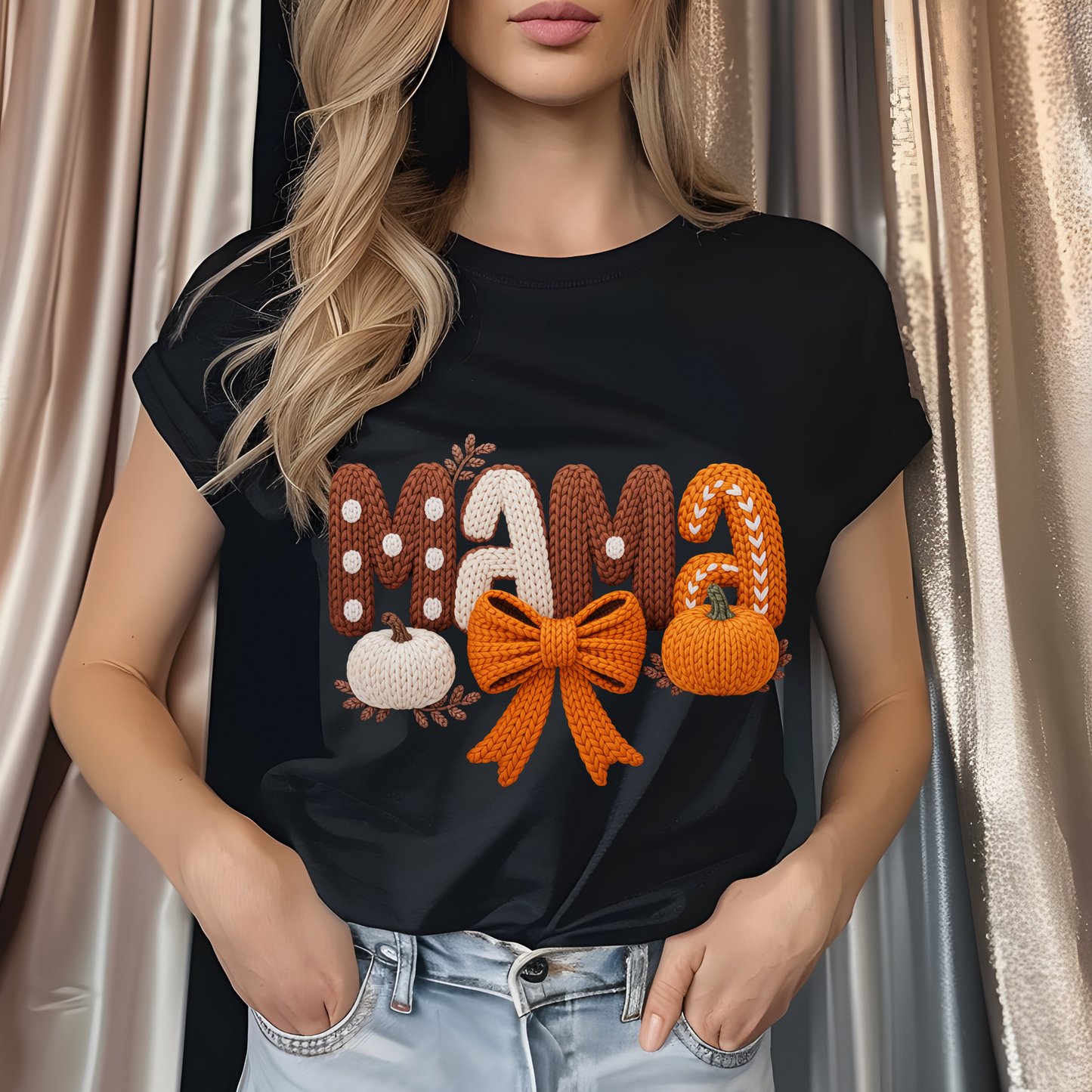 Preppy Thanksgiving Mama Hook Yarn DTF TRANSFER