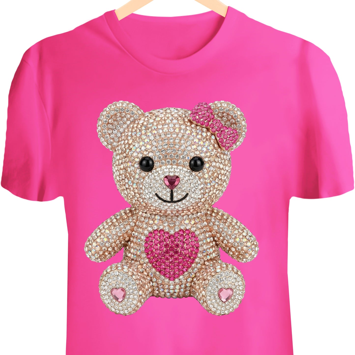 Pink Heart Rhinestone-Teddy-Bear-Valentine