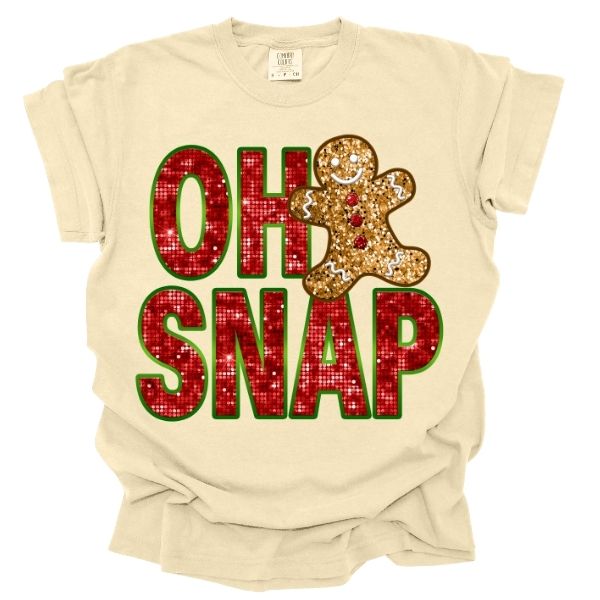 Sequin OH SNAP Gingerbread DTF TRANSFER