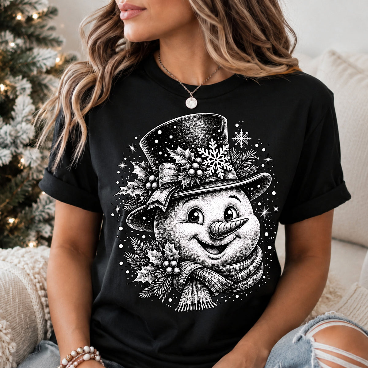 Vintage Snowman Face Christmas shirt