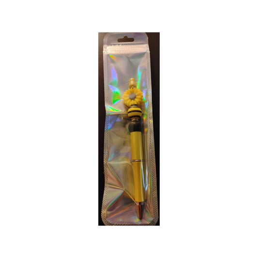 #10 Yellow Sunflower Yellow Beaded Pen