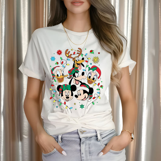 Christmas Lights Mickey and Friends DTF Transfer ONLY