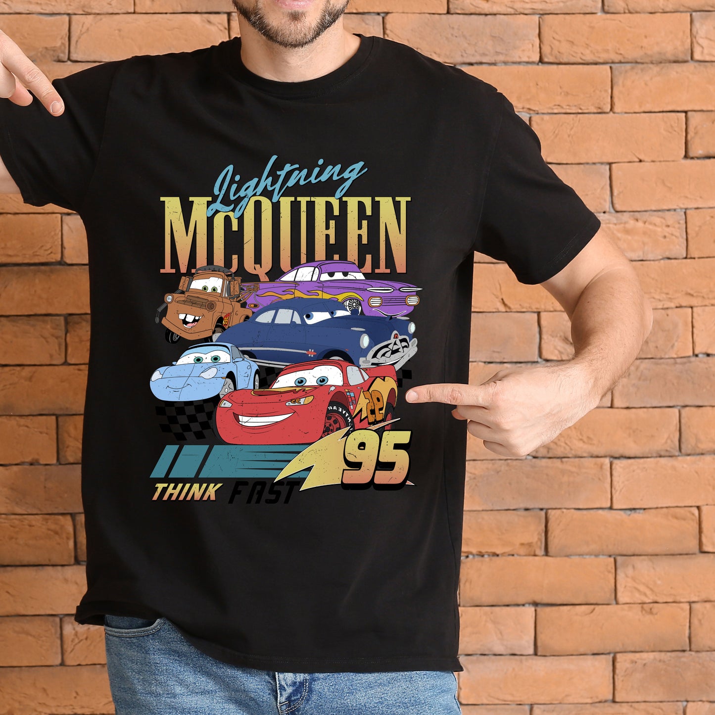 Lightening McQueen Think 2  DTF Transfer ONLY