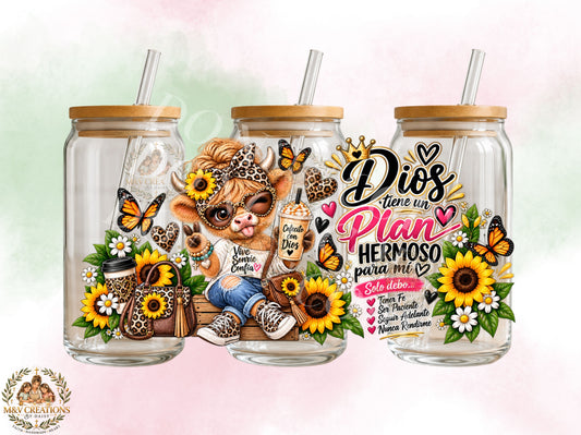 Dios tiene un hermoso plan para mi      UV DTF CUP WRAP