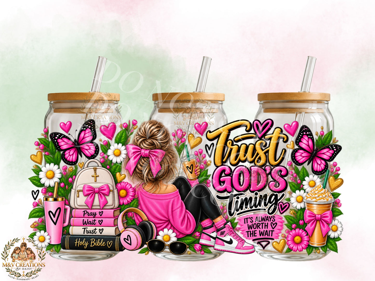 TRUST GOD'S TIMING      UVDTF CUP WRAP