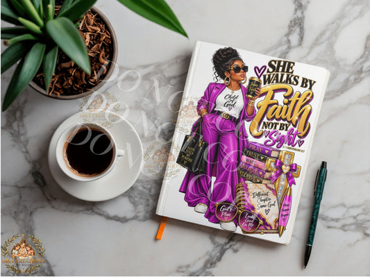 She walks by faith    Journal Decal
