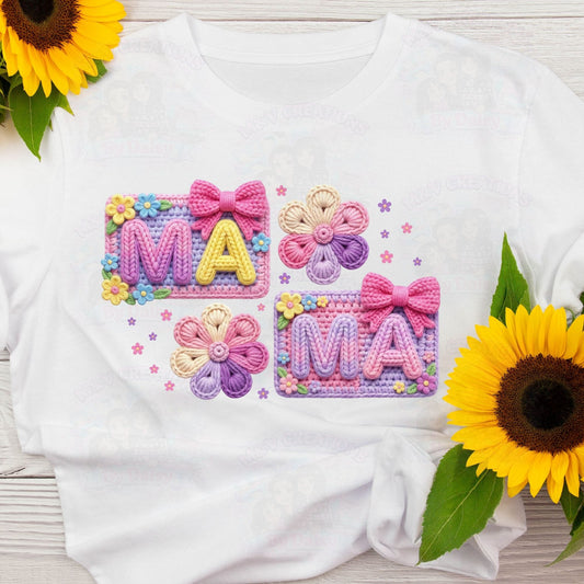 Faux Embroidery Ma MA   DTF Transfer