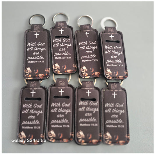 Scripture Chapstick Keychain Holder