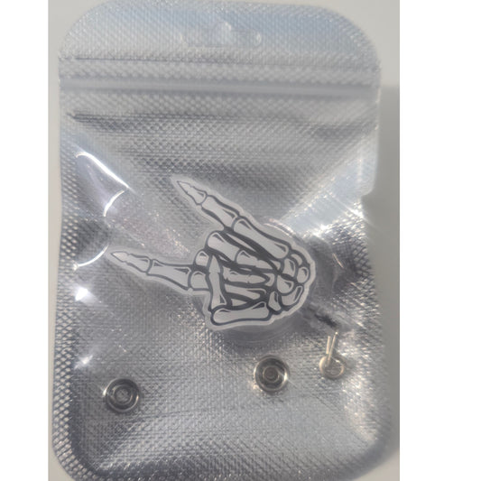 #133 Peace Skeleton Hand Acrylic Retractable Badge Reels