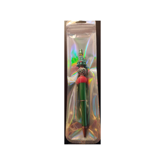 #15  Christmas Tree Green Beaded Pen