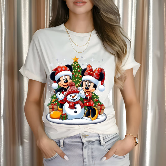 Mickey & Minnie Snowman Buddy DTF Transfer ONLY