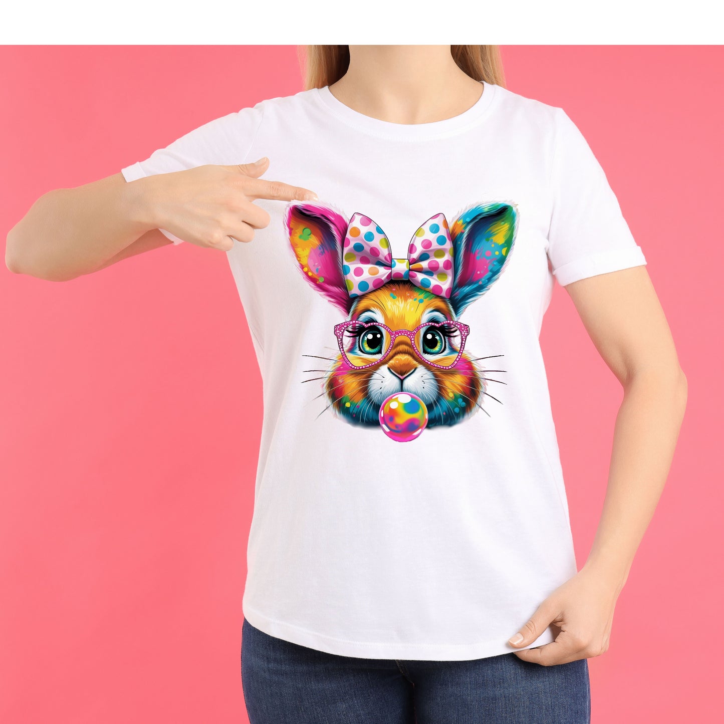 Glitter Easter Bunny Coquette    DTF TRANSFER
