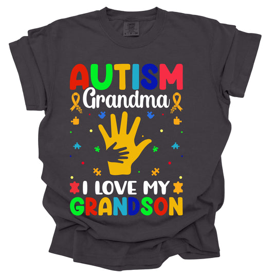 DTF #206        Autism Grandma I love my grandson DTF TRANSFER