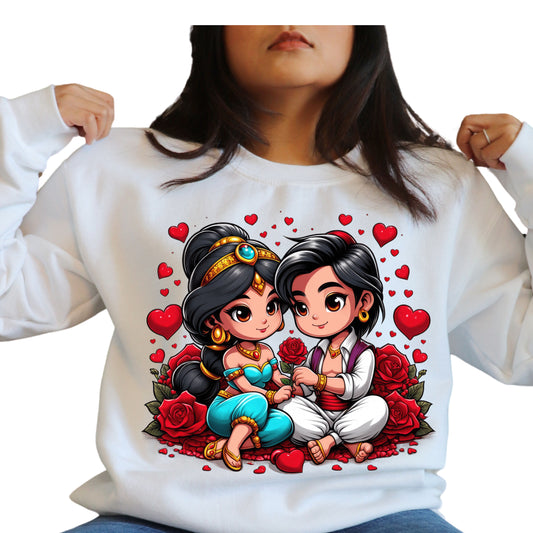 Princess Jasmine & Aladdin Valentines DTF TRANSFER