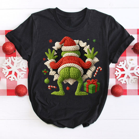 Faux Yarn Grinch Butt  (Back))DTF Transfer ONLY