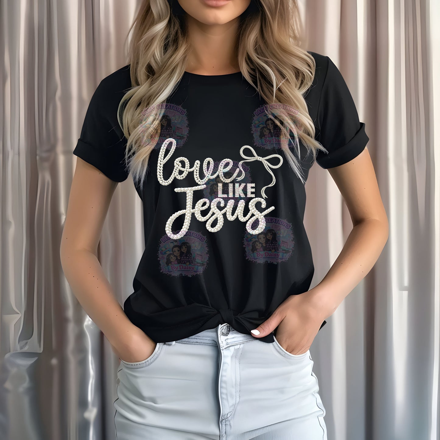 Love like Jesus pearl DTF Transfer