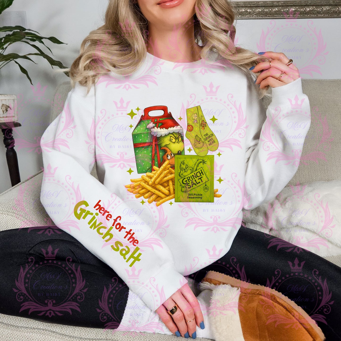 HERE FOR THE FRIES GRINCH W/SLEEVE